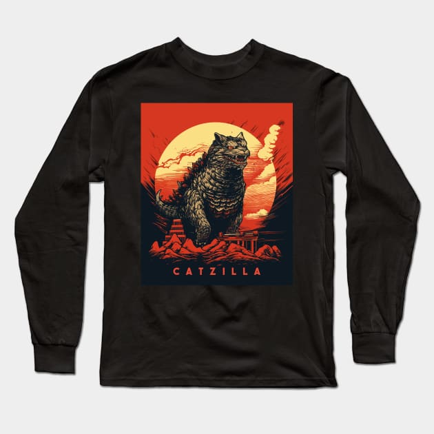 Catzilla Long Sleeve T-Shirt by Yopi